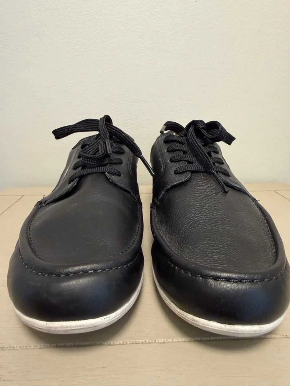 Lacoste Dreyfus AP SPM Black Boat Shoe Leather Sneakers Men’s size 9.5 GUC